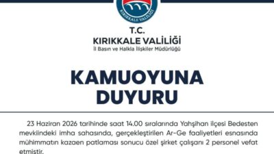 Kırıkkale'de özel bir şirkete ait iş yerinde meydana gelen mühimmat