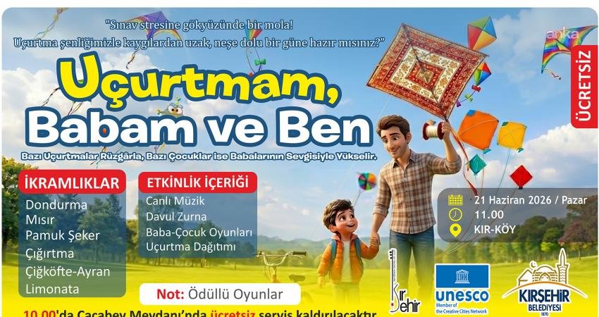 Kırşehir Belediyesi, Babalar Günü dolayısıyla "Uçurtmam, Babam ve Ben" temasıyla