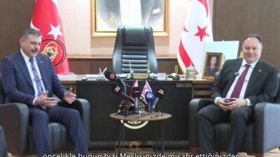 KKTC Cumhuriyet Meclisi Başkanı Ziya Öztürkler, İçişleri Bakanı Mustafa Çiftçi