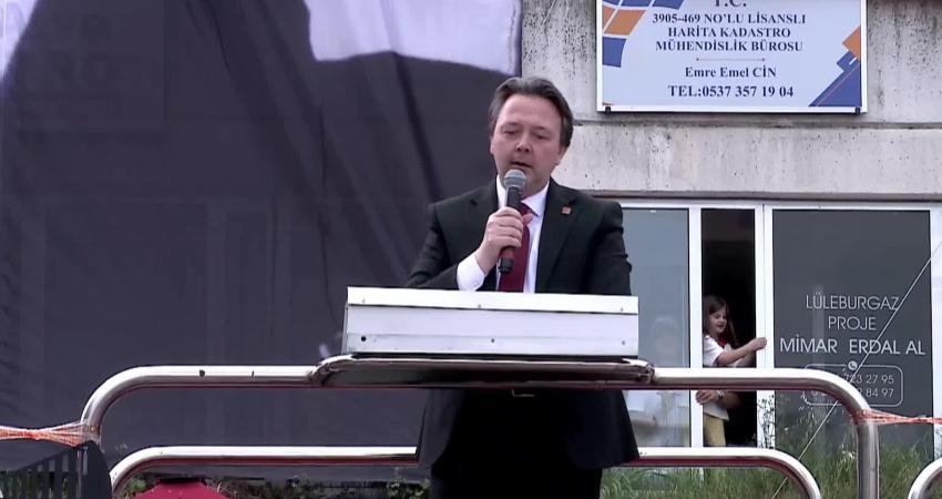 CHP Kırklareli İl Başkanı Bora Terzi, Lüleburgaz Halk Buluşması'nda yaptığı