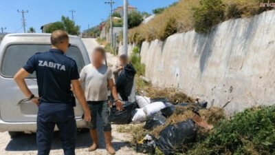 Marmaris Belediyesi ekipleri, çevre kirliliğine neden olan bahçe ve çim