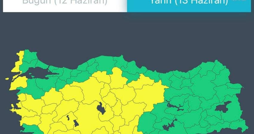 Meteoroloji Genel Müdürlüğü, bugün Trakya’da, yarın ise Ege, İç Anadolu