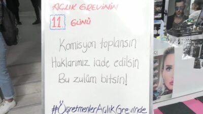Özel Sektör Öğretmenleri Sendikası ve mülakat mağduru öğretmenler, açlık grevinin