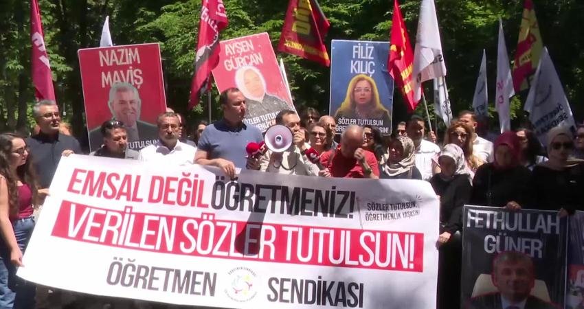 Özel Sektör Öğretmenleri Sendikası'nın ve mülakat mağduru öğretmenlerin çağrısıyla kendilerine