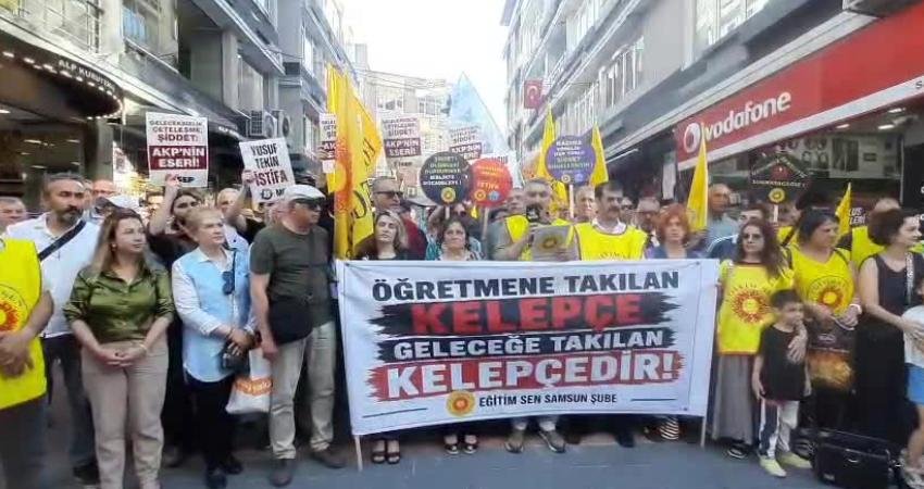 Eğitim-Sen Samsun Şube Başkanı İbrahim Özkaptan, Ankara'da eylem yapan Özel