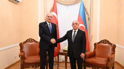 TBMM Başkanı Numan Kurtulmuş, Azerbaycan Başbakanı Ali Esedov ile bir