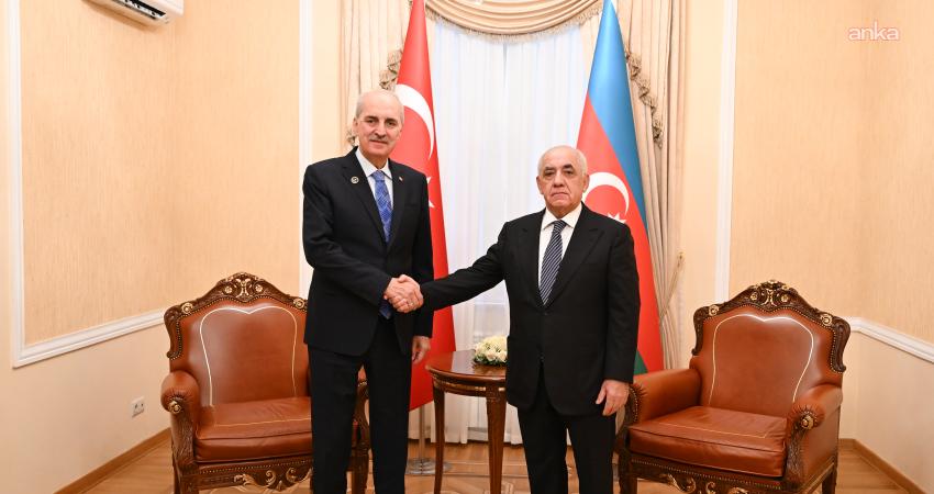TBMM Başkanı Numan Kurtulmuş, Azerbaycan Başbakanı Ali Esedov ile bir