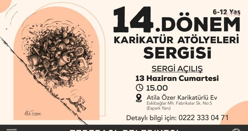 Tepebaşı’nda minik karikatüristlerin eserleri sergilenecek Tepebaşı Belediyesi tarafından Atila Özer Karikatürlü Ev’de 6-12 yaş arası