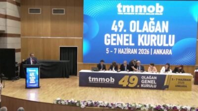 TMMOB 49. Olağan Genel Kurulu'nda konuşan Yönetim Kurulu Başkanı Emin