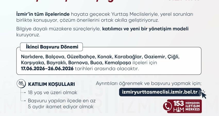 İzmir Büyükşehir Belediyesi’nin katılımcı demokrasi modeli Yurttaş Meclisi’nde ikinci dönem