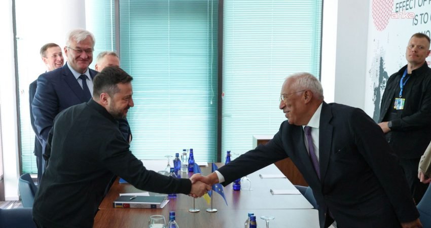 Avrupa Birliği (AB) Konseyi Başkanı Antonio Costa ve Ukrayna Devlet