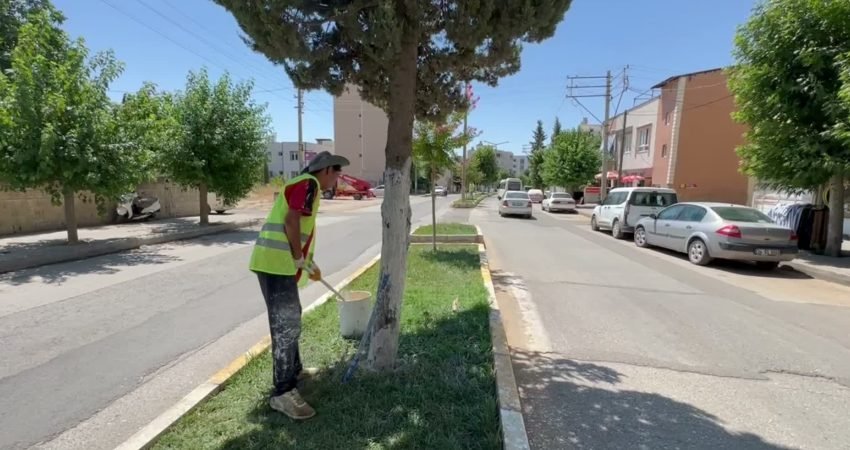 Adıyaman Belediyesi Park ve Bahçeler Müdürlüğü ekipleri, aşırı sıcağa karşı
