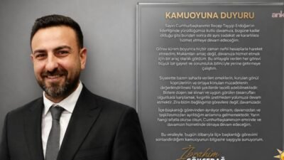 AK Parti Seyhan İlçe Başkanı İbrahim Gökçedağ istifasını sosyal medya