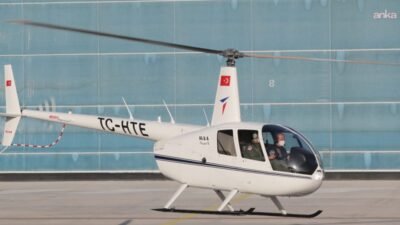 Ankara'nın Sincan ilçesinde eğitim uçuşu yapan TUSAŞ'a ait bir helikopter