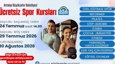 Antalya Büyükşehir Belediyesi'nin vatandaşlara ücretsiz spor yapma imkânı sunduğu Antalya