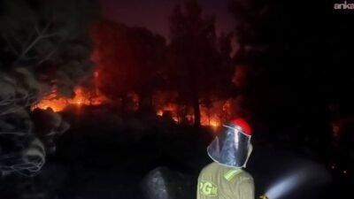 Balıkesir Valiliği, Gömeç'teki yangının bahçede yapılan kaynak çalışması sırasında çıkan