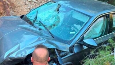 Balıkesir’in Havran ilçesinde kontrolden çıkan otomobilin şarampole düşmesi sonucu 2