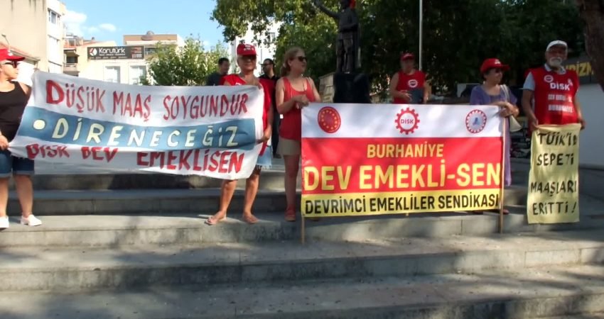 DİSK'e bağlı DEV Emekli-Sen Burhaniye Şubesi öncülüğünde "Emekli insanca yaşam