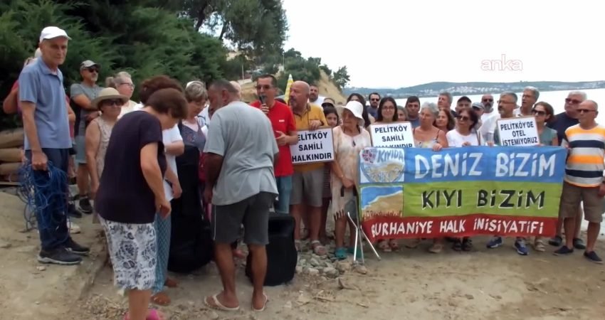 Balıkesir’in Burhaniye ilçesine bağlı Pelitköy Mahallesi sahilindeki bir alanın özel