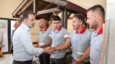 İlçe ziyaretleri kapsamında Harmancık'ta ziyaretlerde bulunan Bursa Büyükşehir Belediyesi Başkan