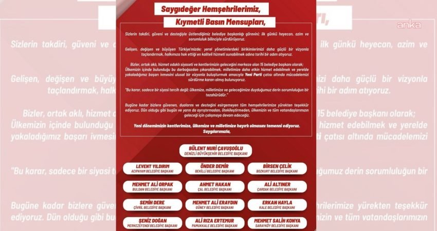 Denizli Büyükşehir Belediye Başkanı Bülent Nuri Çavuşoğlu ile 14 ilçe