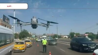 Diyarbakır’da polis ekiplerince dron destekli yapılan uygulamada trafik kurallarını ihlal