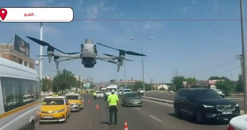 Diyarbakır’da polis ekiplerince dron destekli yapılan uygulamada trafik kurallarını ihlal