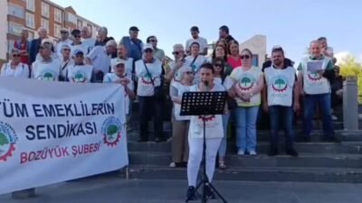Bilecik’in Bozüyük ilçesinde Emekli Sendikaları Platformu üyeleri, emeklilerin yaşadığı ekonomik