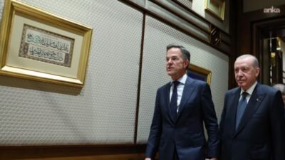 Cumhurbaşkanı Recep Tayyip Erdoğan’ın NATO Genel Sekreteri Mark Rutte'yi kabulünde,