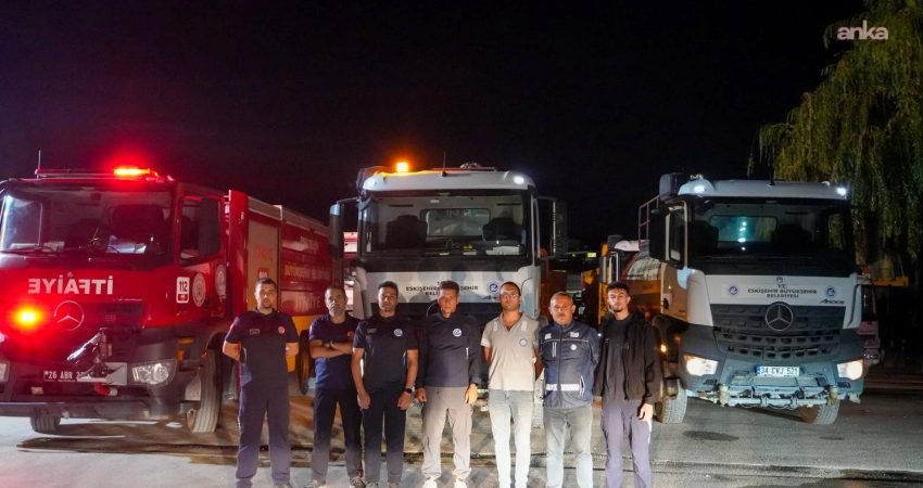 Eskişehir Büyükşehir Belediyesi, Aydın'ın Çine ilçesinde devam eden orman yangınına