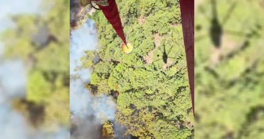 Muğla'nın Fethiye ilçesinde ormanlık alanda çıkan yangınına ekiplerin havadan ve