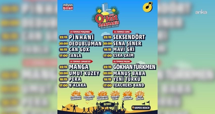O'Fest Marmaris, dört gün boyunca Türkiye'nin sevilen sanatçılarını ve binlerce