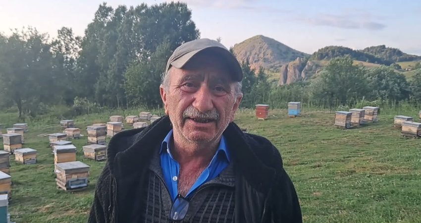 Artvin'in Ardanuç ilçesinde 10 yıldır gezgin arıcılık yapan Osman Yılmaz,
