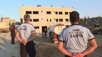 Kaçak yapılaşmayla mücadele eden İzmir Büyükşehir Belediyesi ekipleri 122 hektarlık