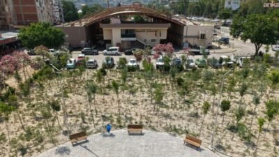 Kemer’deki atıl alan, İzmir Büyükşehir Belediyesi’nin çalışmasıyla mikro ormana dönüştü.