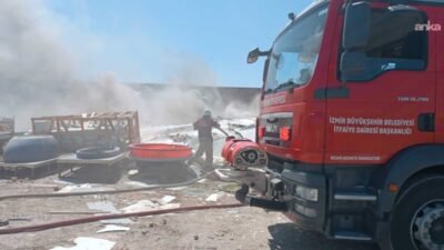 İzmir’in Çiğli ilçesinde bir geri dönüşüm fabrikasında yangın çıktı. Yangına