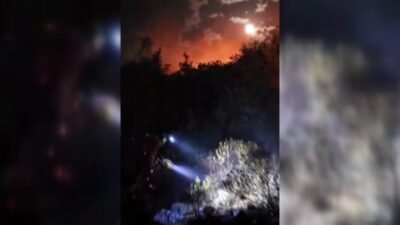 İzmir’in Dikili ilçesi Bademli Mahallesi’nde akşam saatlerinde makilik alanda çıkan