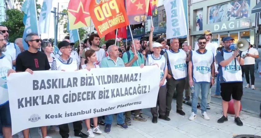 KESK üyeleri, KHK ile işten çıkarılan konfederasyon üyeleri için Ankara'da