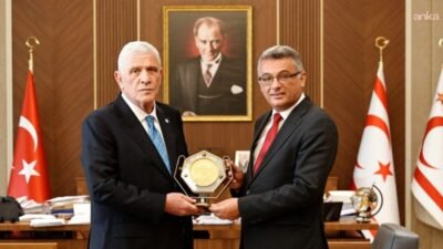 KKTC Cumhurbaşkanı Tufan Erhürman, İYİ Parti Genel Başkanı Müsavat Dervişoğlu