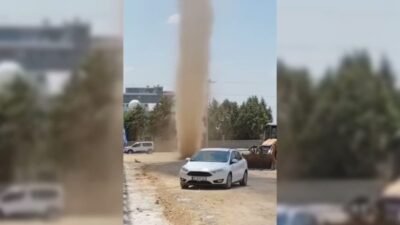 Mardin Organize Sanayi Bölgesi'nde (OSB) etkili olan kuvvetli rüzgarla birlikte