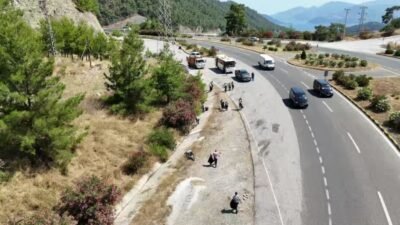 Marmaris Belediyesi ekipleri, ilçenin simge noktalarından Seyir Tepesi'nde özellikle yangın