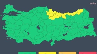 Meteoroloji Genel Müdürlüğü, Doğu Karadeniz'in doğusundaki illerinde bugün yerel olarak
