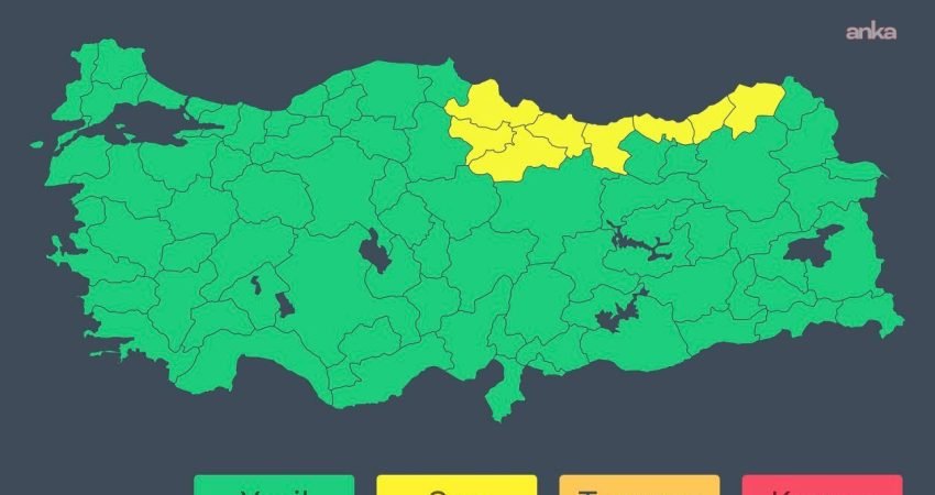 Meteoroloji Genel Müdürlüğü, Doğu Karadeniz'in doğusundaki illerinde bugün yerel olarak