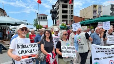 Rize’nin Pazar ilçesinde Emekli Sendikaları Platformu, açıklanan enflasyon verilerine tepki