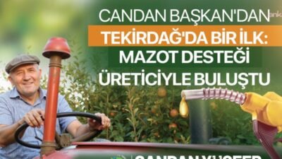 Tekirdağ Büyükşehir Belediyesi'nin "Mazot Desteği Projesi" kapsamında kart dağıtımları başladı.