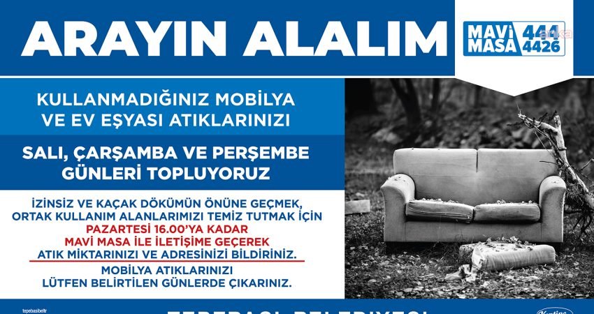 Tepebaşı Belediyesi, mobilya atıklarının çevreye gelişigüzel bırakılmasını önlemek amacıyla atık