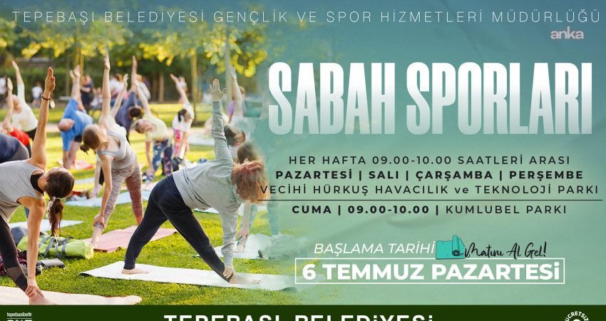 Tepebaşı Belediyesi, açık havada spor yapmak isteyen vatandaşları "Sabah Sporları"