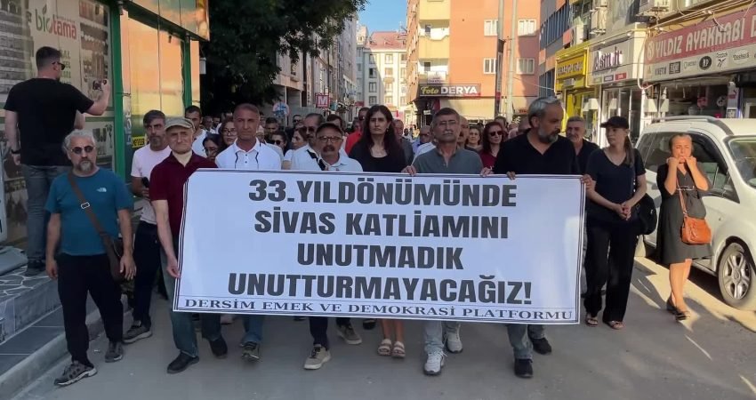 Tunceli’de Sivas Madımak Katliamı’nın 33’üncü yıl dönümünde yürüyüş ve basın