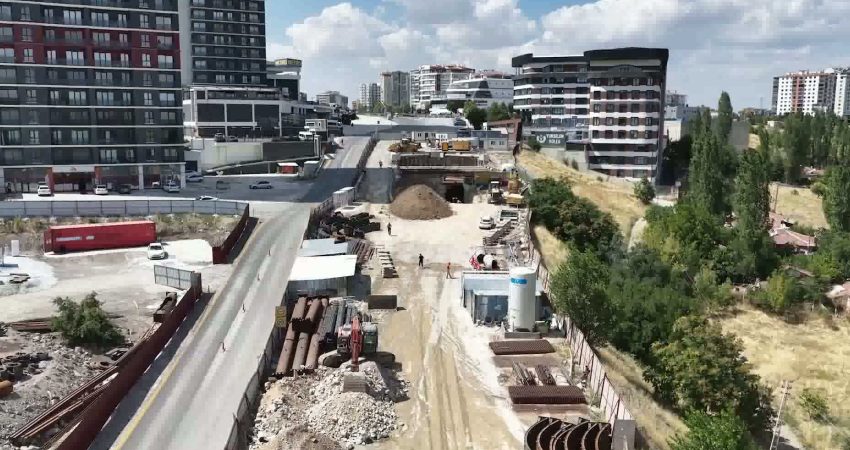 Ankara Büyükşehir Belediyesi’nin Dikimevi-Natoyolu Raylı Sistem Uzatma Hattı Projesi’nde çalışmalar