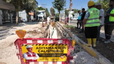 Adıyaman Belediyesi, bir ay önce Mimar Sinan Mahallesi’nde başlattığı kanalizasyon